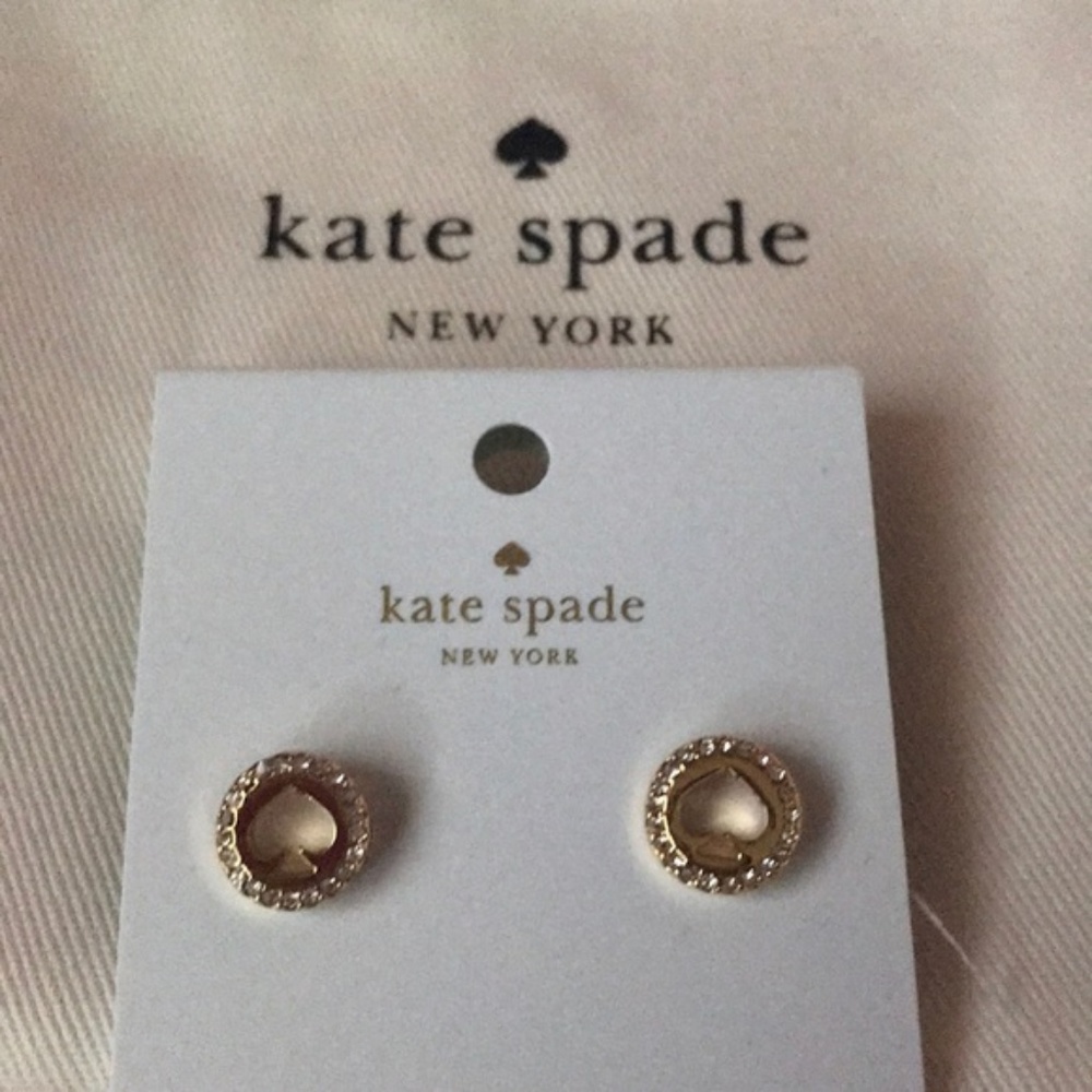 Kate spade earrings in gold with pouch